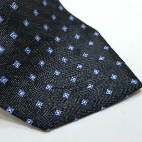 Brooks Brothers 346 Neck Tie - Black W/Blue Square - Picture 2 of 8